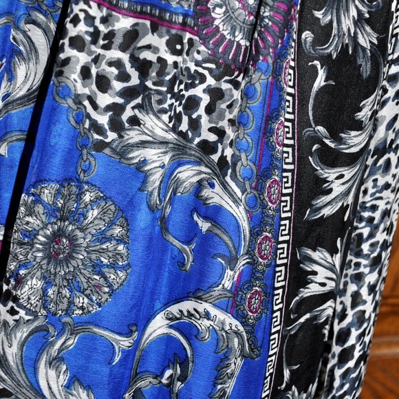 She's Cool Gray Blue & White Spaghetti Strap Maxi Dress Size S - Picture 5 of 8